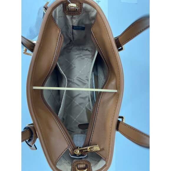 Michael Kors tote carryall handbag xs convertible top zip crossbody brown gold - Picture 6 of 9